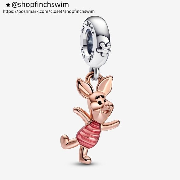 Pandora Disney Winnie the Pooh Piglet Dangle Charm - Picture 1 of 5